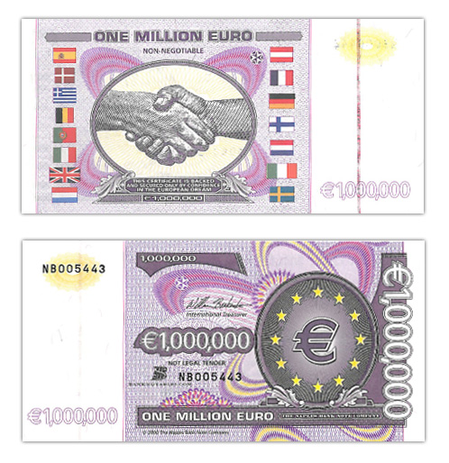Arriva la banconota da un milione di Euro